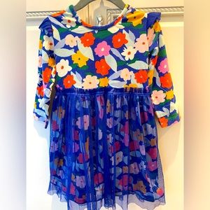 Hanna Andersson Blue Flower-Themed Dres, sSize 4T
